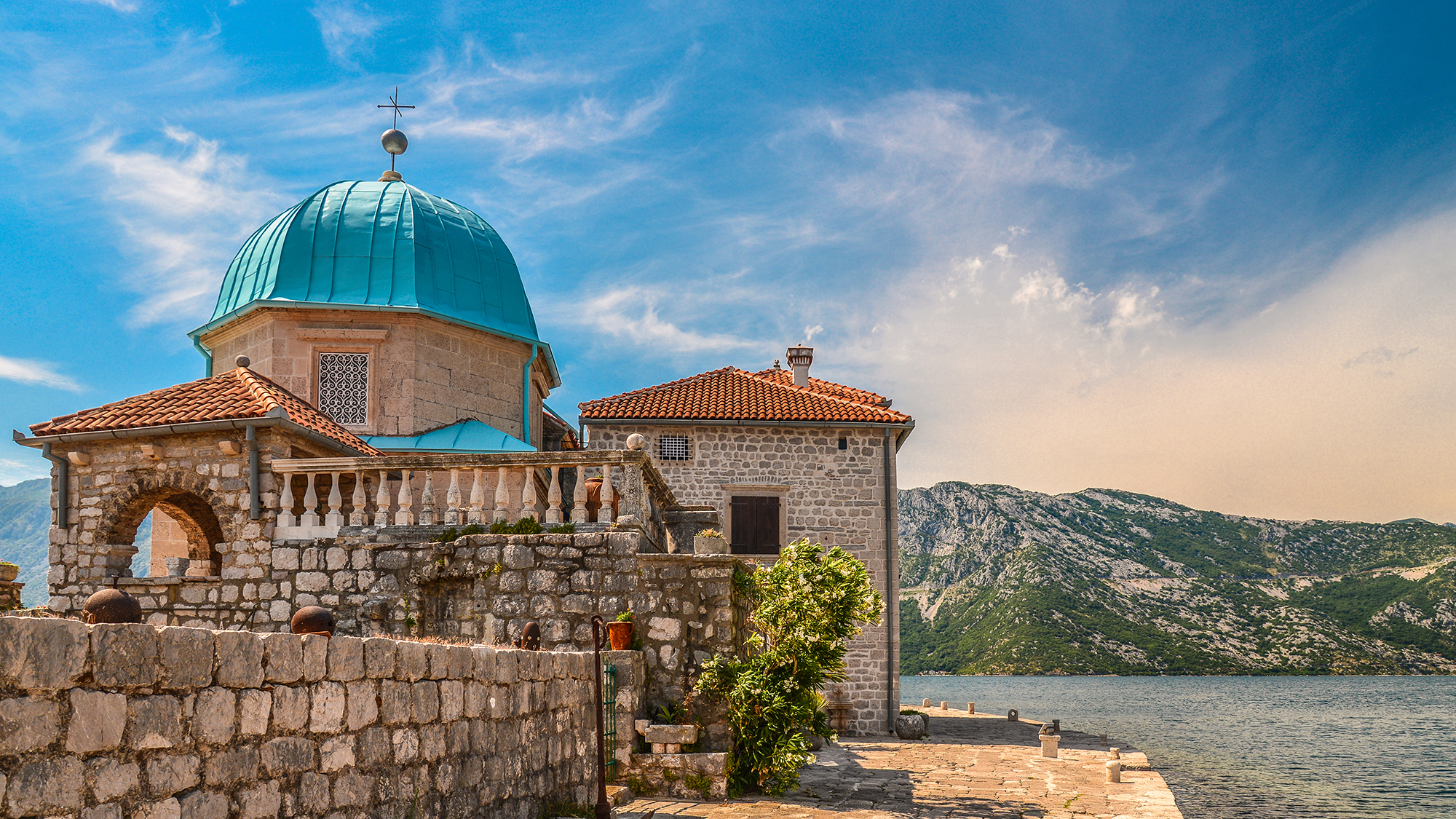 Our Lady of the Rocks Church on the Island near Perast in the Bay of Kotor, Montenegro